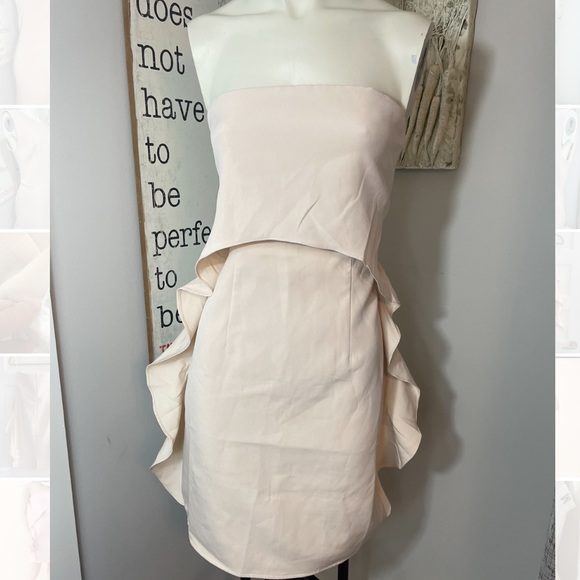 Chickwish strapless ruffle dress cream new with tags - Picture 7 of 13